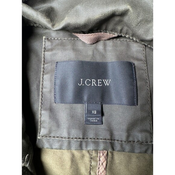 J Crew Jacket Womens XS Green Waxed Cotton Field Utility Coat Preppy Outdoors - Picture 4 of 16